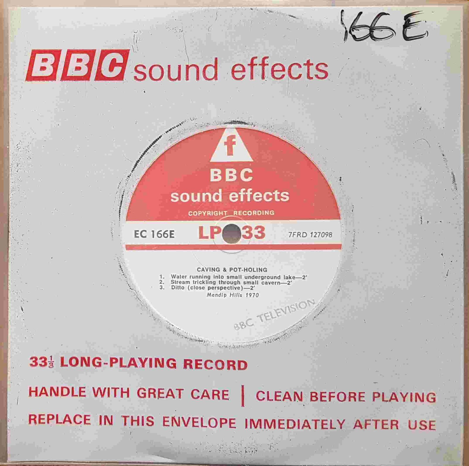 Picture of EC 166E Caving & pot-holing by artist Not registered from the BBC records and Tapes library